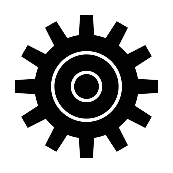 Cogs Gear Setting Icon Solid Style — Stock Vector