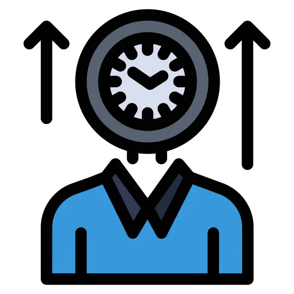 Hours Management Time Icon Filled Outline Style — Stock vektor