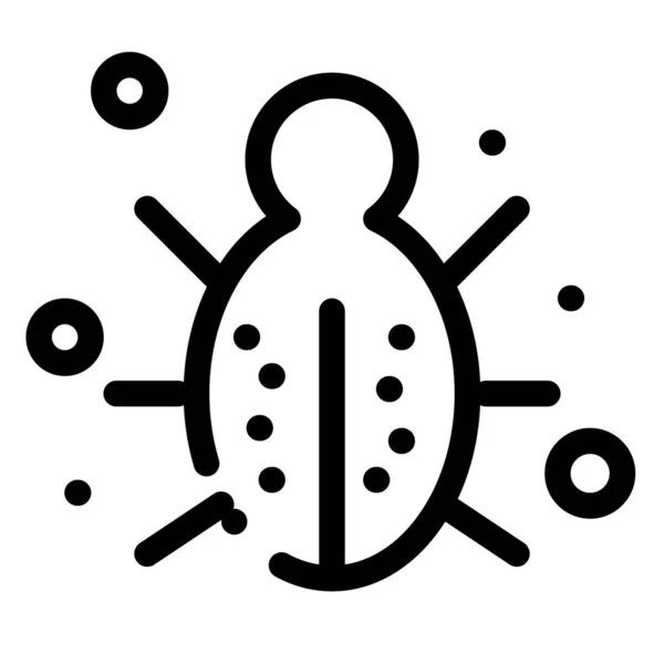 Bug Icono Red Internet Estilo Esquema — Archivo Imágenes Vectoriales