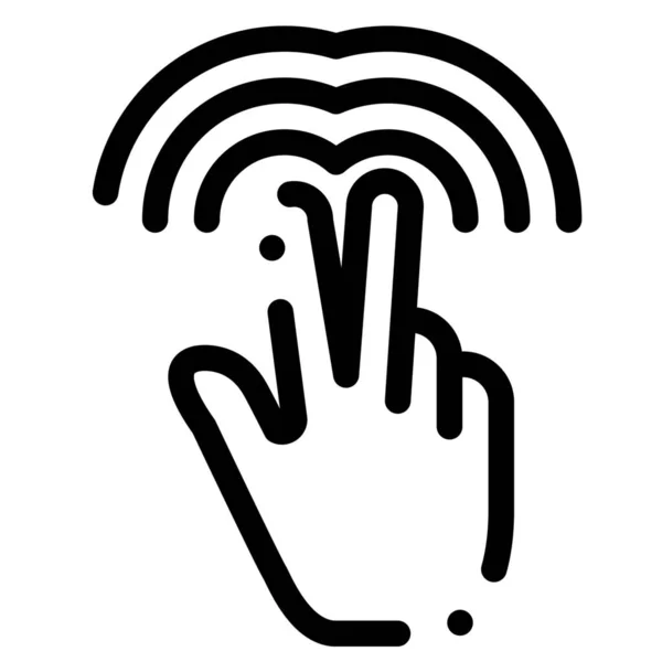 Dobbelt Fagter Hånd Ikon Touch Hånd Gestus Kategori – Stock-vektor