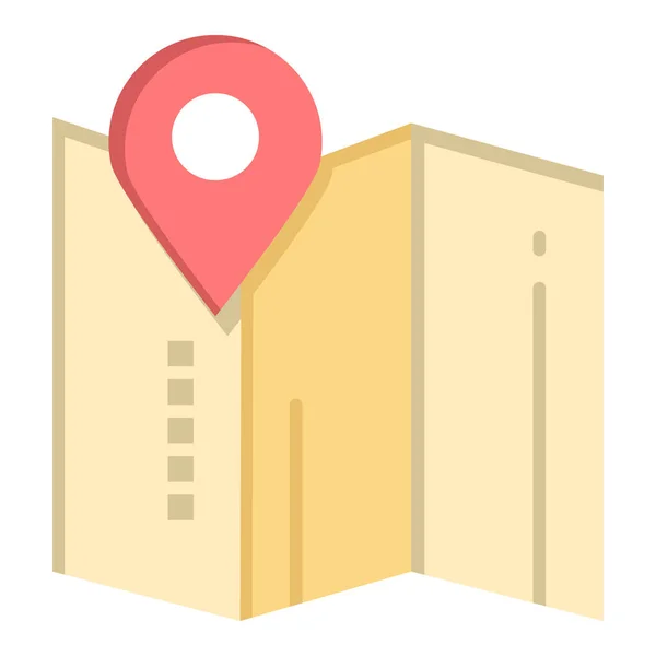 Ícone Mapa Localização Hotel Estilo Plano —  Vetores de Stock