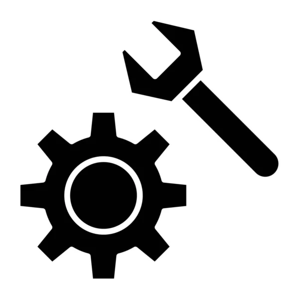 Schraubenschlüssel Symbol Soliden Stil — Stockvektor
