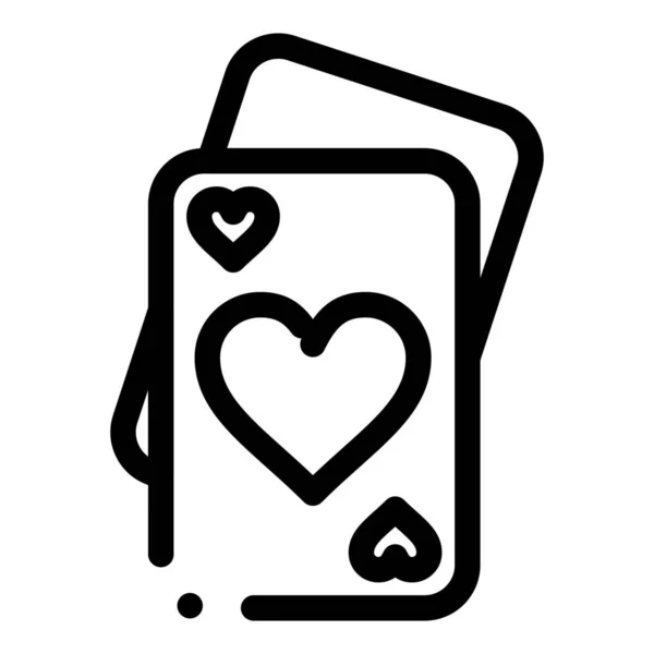 Card Heart Love Icon Outline Style — Stock Vector