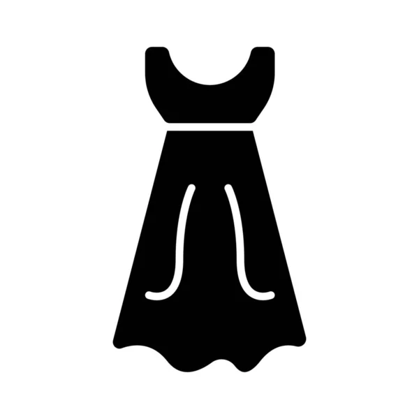 День Платье Девушка Икона Твердом Стиле — стоковый вектор