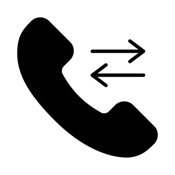 Ikona Kontaktu Volání Odpovědi Pevném Stylu — Stockový vektor