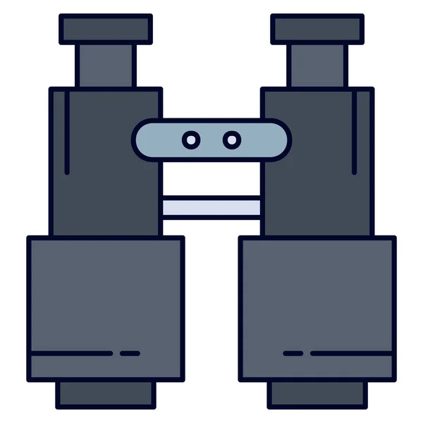Бинокль Кемпинг Исследовать Иконку Стиле Заполненного Контура — стоковый вектор