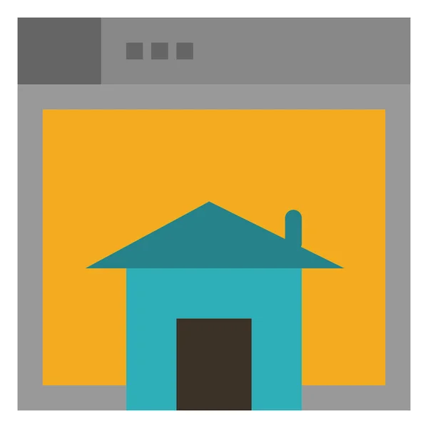 Home Layout Page Icon Flat Style — Stockvector