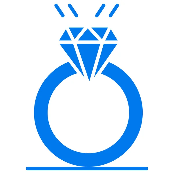 Diamant Amour Mariage Icône Dans Style Plat — Image vectorielle