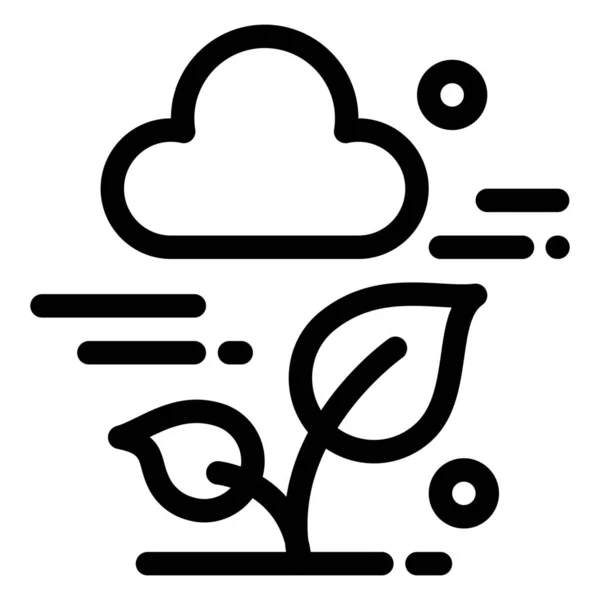 Cloud Leaf Plant Icon Outline Style — Stock Vector