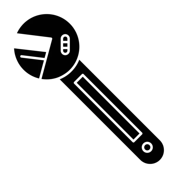 Иконка Инструмента Гаечного Ключа Твердом Стиле — стоковый вектор