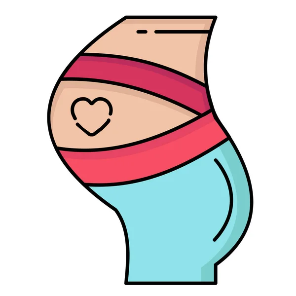Icono Seguridad Del Cinturón Embarazo Estilo Contorno Lleno — Vector de stock