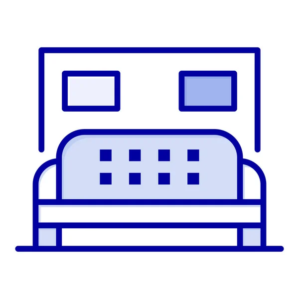 Bed Bedroom Hotel Icon Filled Outline Style — Stock Vector