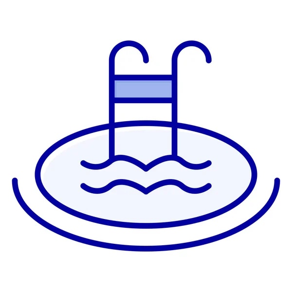 Hotel Pool Service Icon Fill Outline Style — Stockový vektor