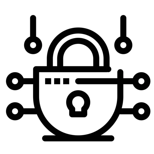 Internet Network Security Icon Outline Style — Stock Vector