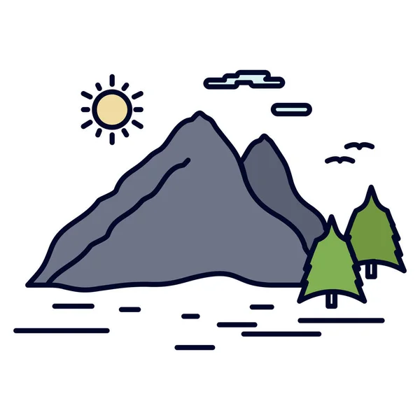 Пагорб Ландшафтний Гірський Значок — стоковий вектор