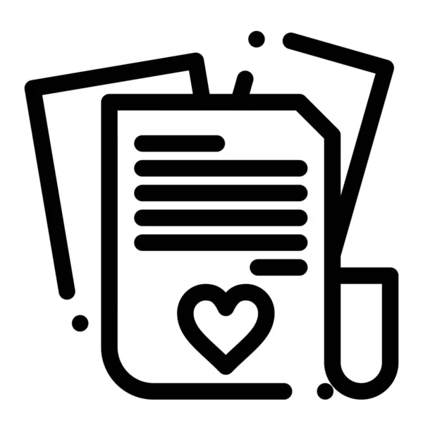 File Heart Love Icon Outline Style — Stock Vector