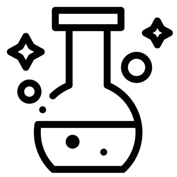 Icona Del Test Laboratorio Fiaschetta Stile Contorno — Vettoriale Stock