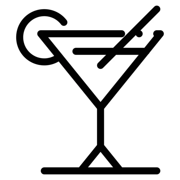 Cocktail Sap Citroen Icoon Omtrek Stijl — Stockvector