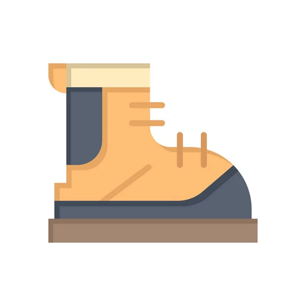 Boot Boots Hiker Icon Flat Style — Stock Vector