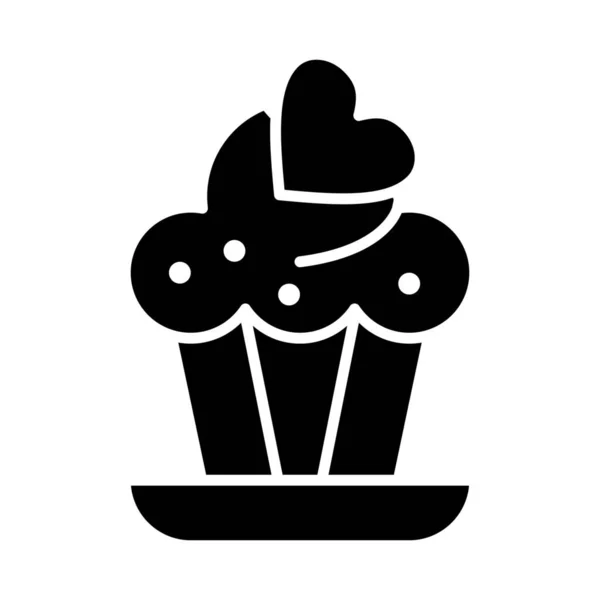 Kuchen Cupcake Day Ikone Solidem Stil — Stockvektor
