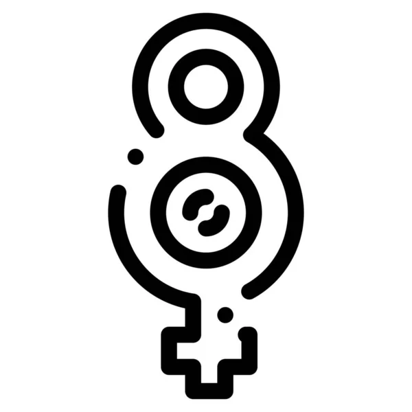 Иконка Восемь Женских Символов Стиле Контура — стоковый вектор