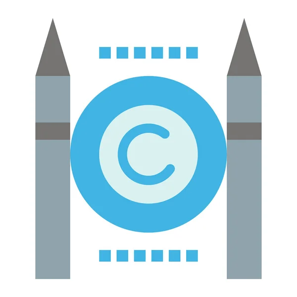 Ikona Prawa Autorskiego Konfliktu Biznesowego Płaskim Stylu — Wektor stockowy
