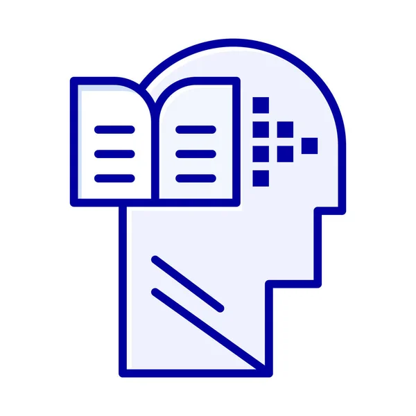 Book Head Knowledge Icon Filled Outline Style — Stock Vector