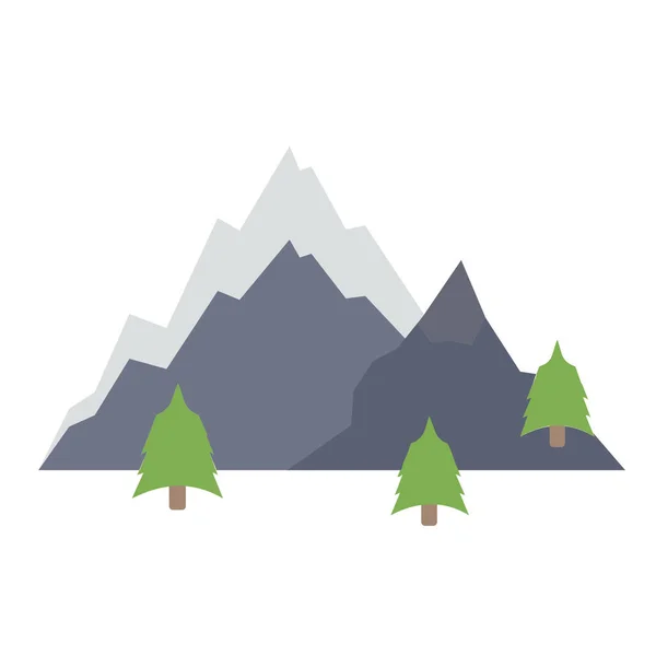 Hill Landscape Mountain Icon — Stock Vector