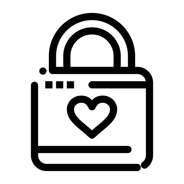 Hacker Icono Bloqueo Corazón Estilo Esquema — Archivo Imágenes Vectoriales