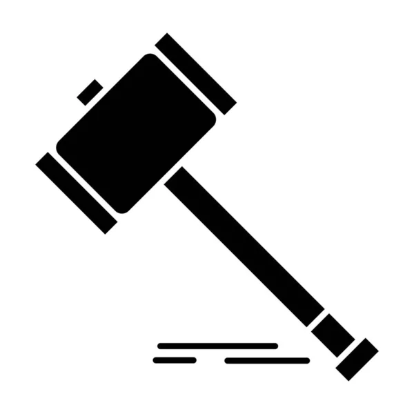 Action Auction Court Icon Solid Style — Stock Vector