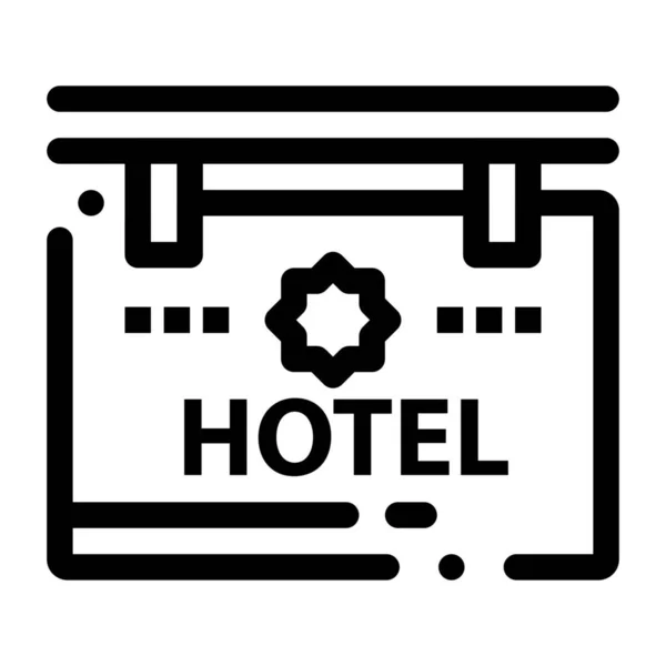 Bord Hotel Standort Symbol Umriss Stil — Stockvektor