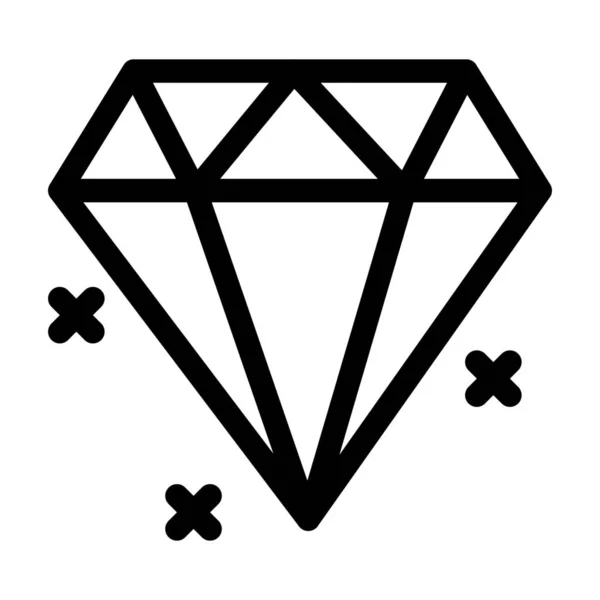 Diamant Smycken Kontur Ikon Kontur Stil — Stock vektor