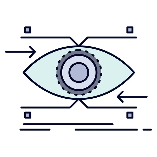 Aufmerksamkeits Eye Fokus Symbol Ausgefüllten Outline Stil — Stockvektor