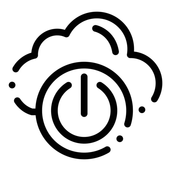 Иконка Отключения Облачной Сети Стиле Контура — стоковый вектор