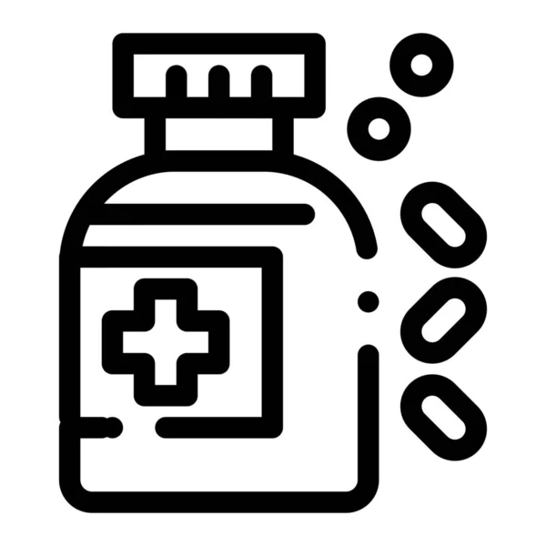 Icono Tableta Medicina Frasco Hospitales Categoría Sanitaria — Vector de stock