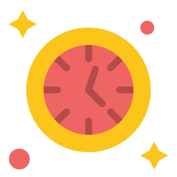 Ρολόι Ώρα Εικονίδιο Ρολόι Επίπεδη Στυλ — Διανυσματικό Αρχείο