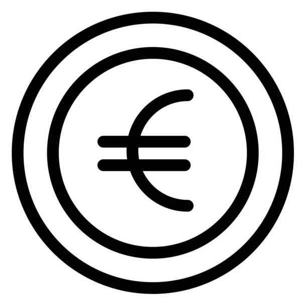 Moneda Euro Signo Icono — Vector de stock