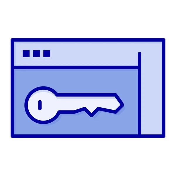 Browser Schlüssel Zimmer Symbol Stil Ausgefüllter Umrisse — Stockvektor