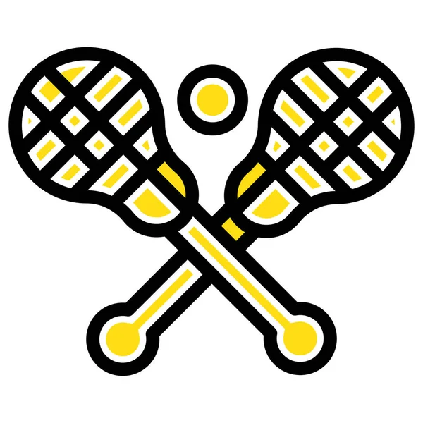 Crosse Lacrosse Stick Icon Filled Outline Style — Stock Vector