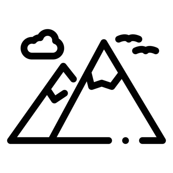 Montañas Naturaleza Paisaje Icono Estilo Del Esquema — Archivo Imágenes Vectoriales