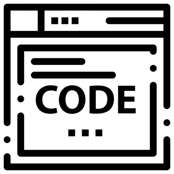 Browser Code Codering Pictogram — Stockvector