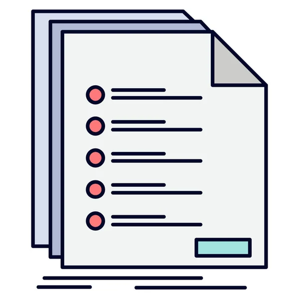 Check Icono Lista Archivos Estilo Esquema Lleno — Archivo Imágenes Vectoriales