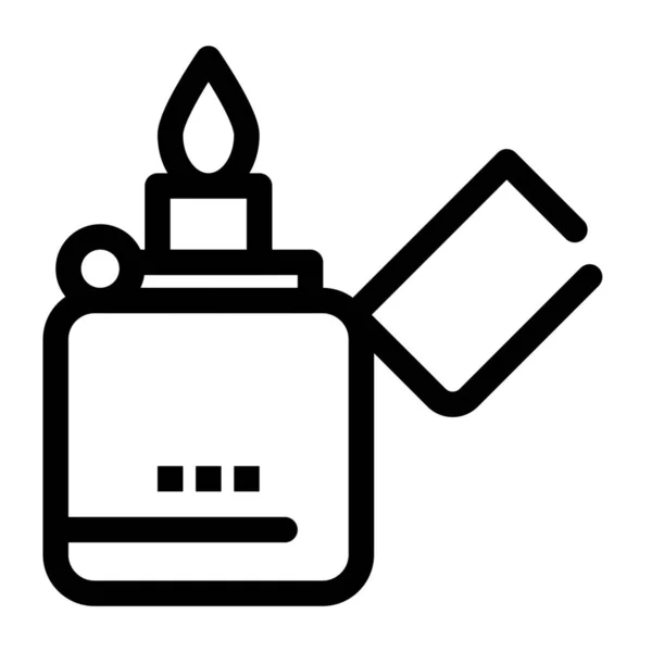 Fire Lighter Smoking Icon Outline Style — Stock Vector