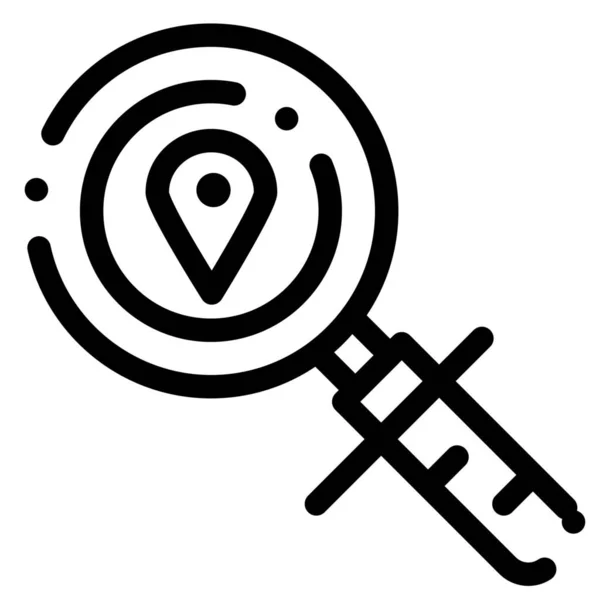 Εικονίδιο Πλοήγησης Χάρτη Θέσης Στυλ Περιγράμματος — Διανυσματικό Αρχείο