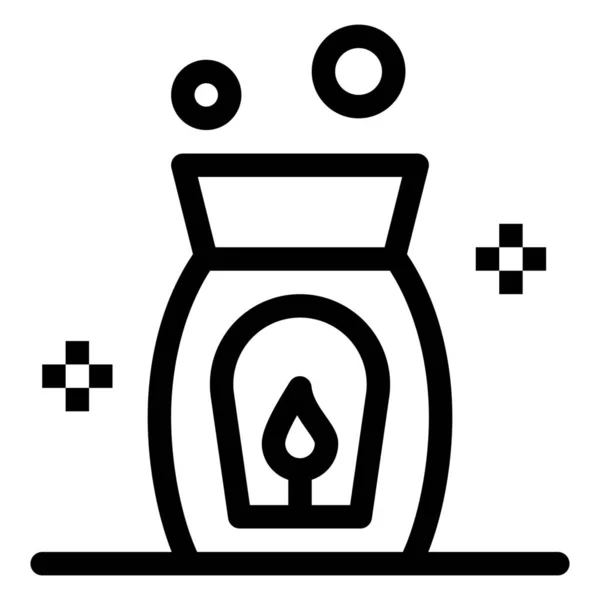 Іконка Спа Центру Ароматом Вогню Контурному Стилі — стоковий вектор
