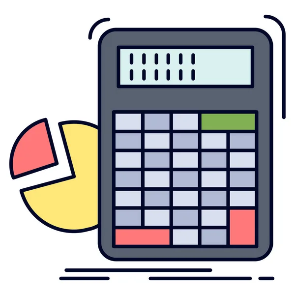 Berekening Calculator Grafiek Pictogram Gevulde Outline Stijl — Stockvector