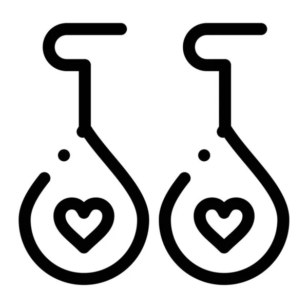 Corazón Oído Amor Icono Estilo Esquema — Vector de stock