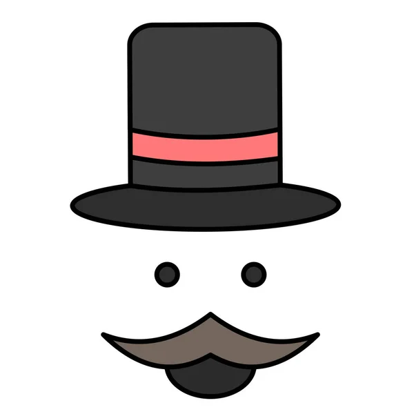 Sombrero Hipster Hombres Icono — Vector de stock