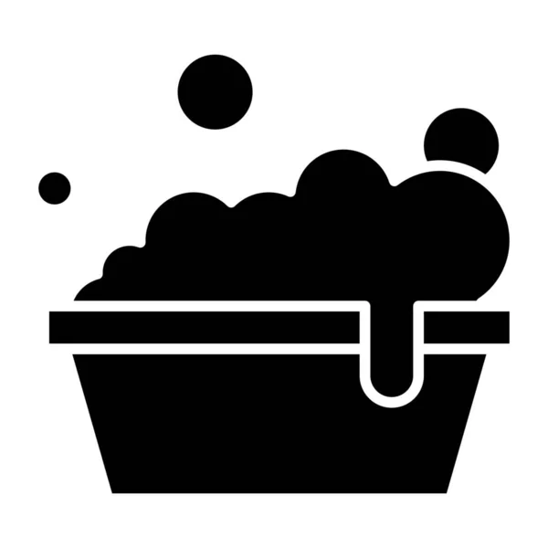 Bowl Cleaning Washing Icon Solid Style — Stock Vector