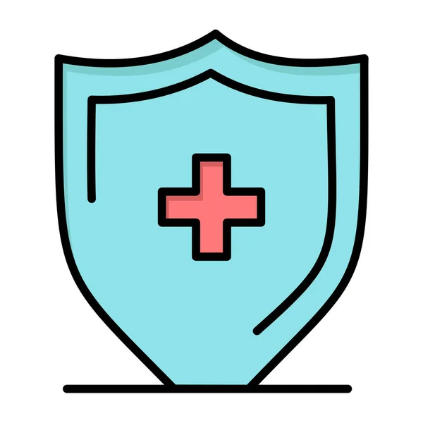 Board Hospital Shield Icon Filled Outline Style — Stock vektor